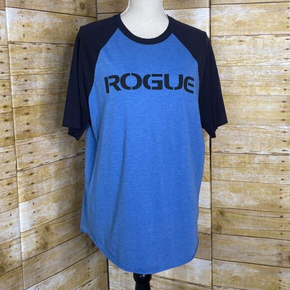ROGUE ATHLETIC ACTIVEWEAR FITNESS TRAINING CREWNECK RAGLAN T-SHIRT UNISEX SZ.L - Picture 1 of 3